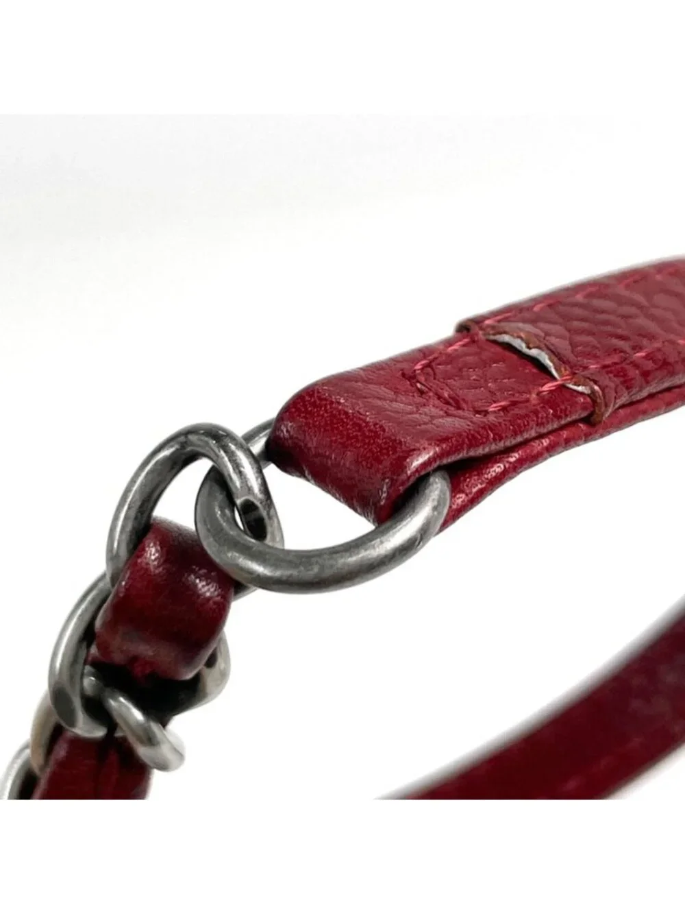 Chanel Shoulder Bag CC Logo Quilted Chain Caviar Leather Bordeaux